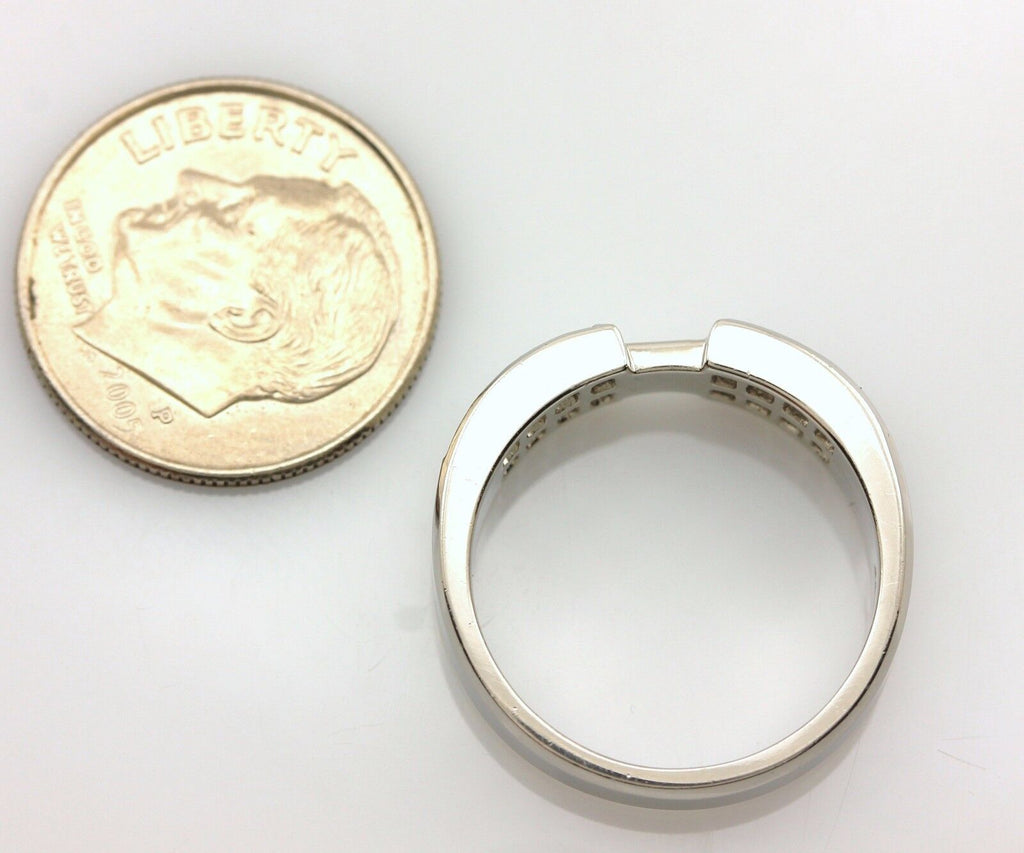 Platinum 0.83ctw princess diamond invisible set engagement ring semi mount NEW