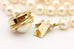 14k yellow gold round diamond Akoya pearl strand necklace 30 inch vintage estate