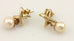 14k yellow gold X 28mm dangle earrings 6.3 - 6.6 mm round cultured pearls estate