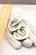sterling silver modernist hoop stud earrings 2 inch estate vintage 18.5g
