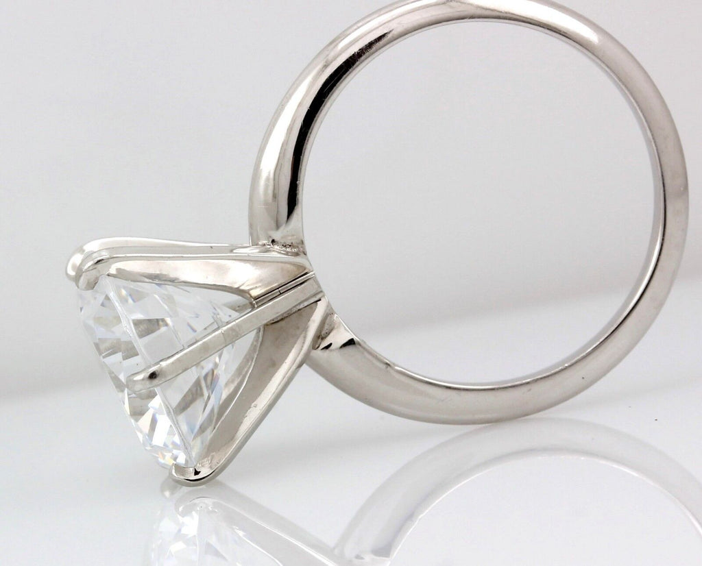 platinum 11.5mm round brilliant cubic zirconia solitaire engagement ring 7.65g