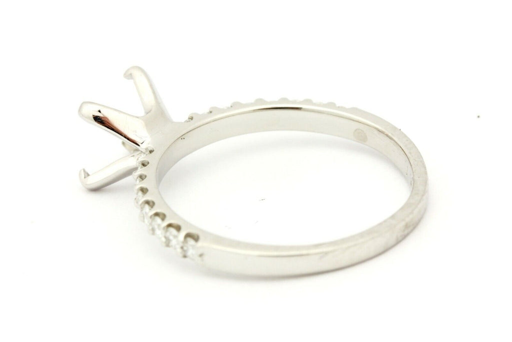 platinum 7mm center 0.27ctw diamond semimount engagement ring size 7.25 3.79g