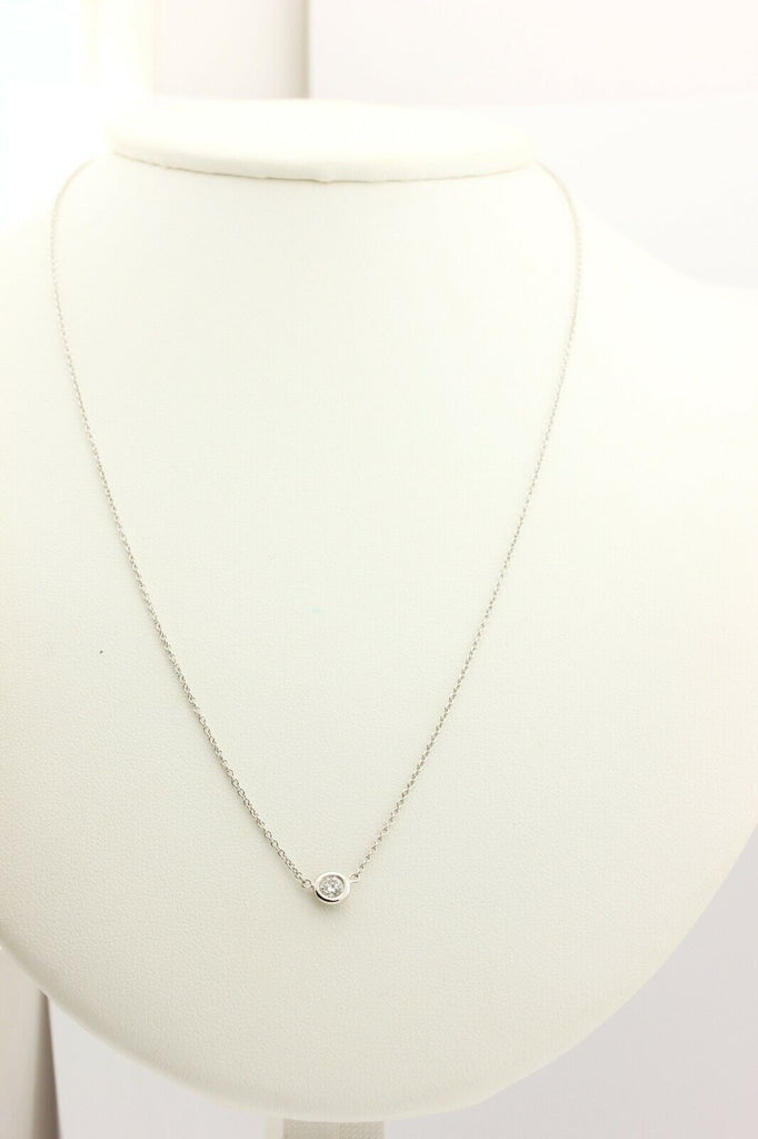 18k white gold 0.20ct round diamond chain necklace F SI2 18 inch lobster 2.57g