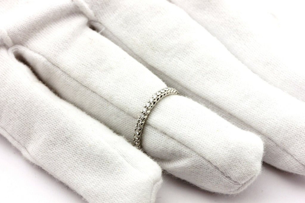 Platinum .25ctw round white diamond twist wedding ring band size 7 3.16 gr NEW