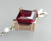 14k rose white gold red Spinel South Sea cultured pearl diamond dangle pendant
