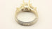 18k white gold round pear shaped 3 stone engagement ring semi mount size 6.25 7 grams