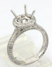Kirk Kara Carmella 18k white gold round diamond halo engagement ring semi mount