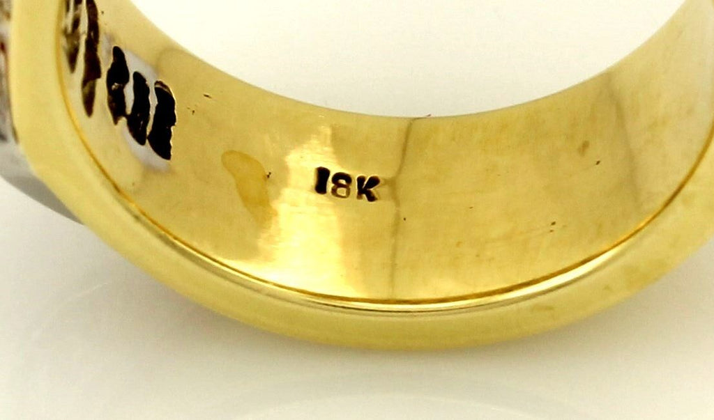 Platinum 18k yellow gold 1.75ctw round & baguette diamond ring band sz 5 10.42g