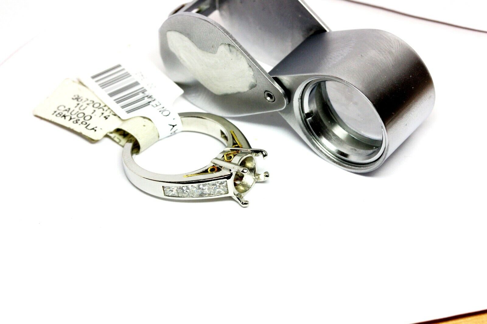 PLATINUM 2 CT ROUND DIAMOND PRINCESS CHANNEL ENGAGEMENT RING 18K GOLD SEMI MOUNT