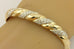 14k yellow gold 6.5" 1.55ctw round diamond swirl bangle hinged bracelet estate