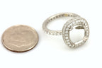 Platinum 10x8mm cushion halo 1ctw diamond engagement ring semi mount sz 5 NEW