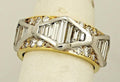 Platinum 18k yellow gold 1.75ctw round & baguette diamond ring band sz 5 10.42g