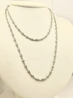 14k white gold 32 inch 4mm 5.43ctw round diamond by yard necklace new 12.15dwt