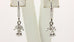 14k white gold diamond teardrop earrings 0.5ctw pear Mq Rd 1 inch length 2.80GR