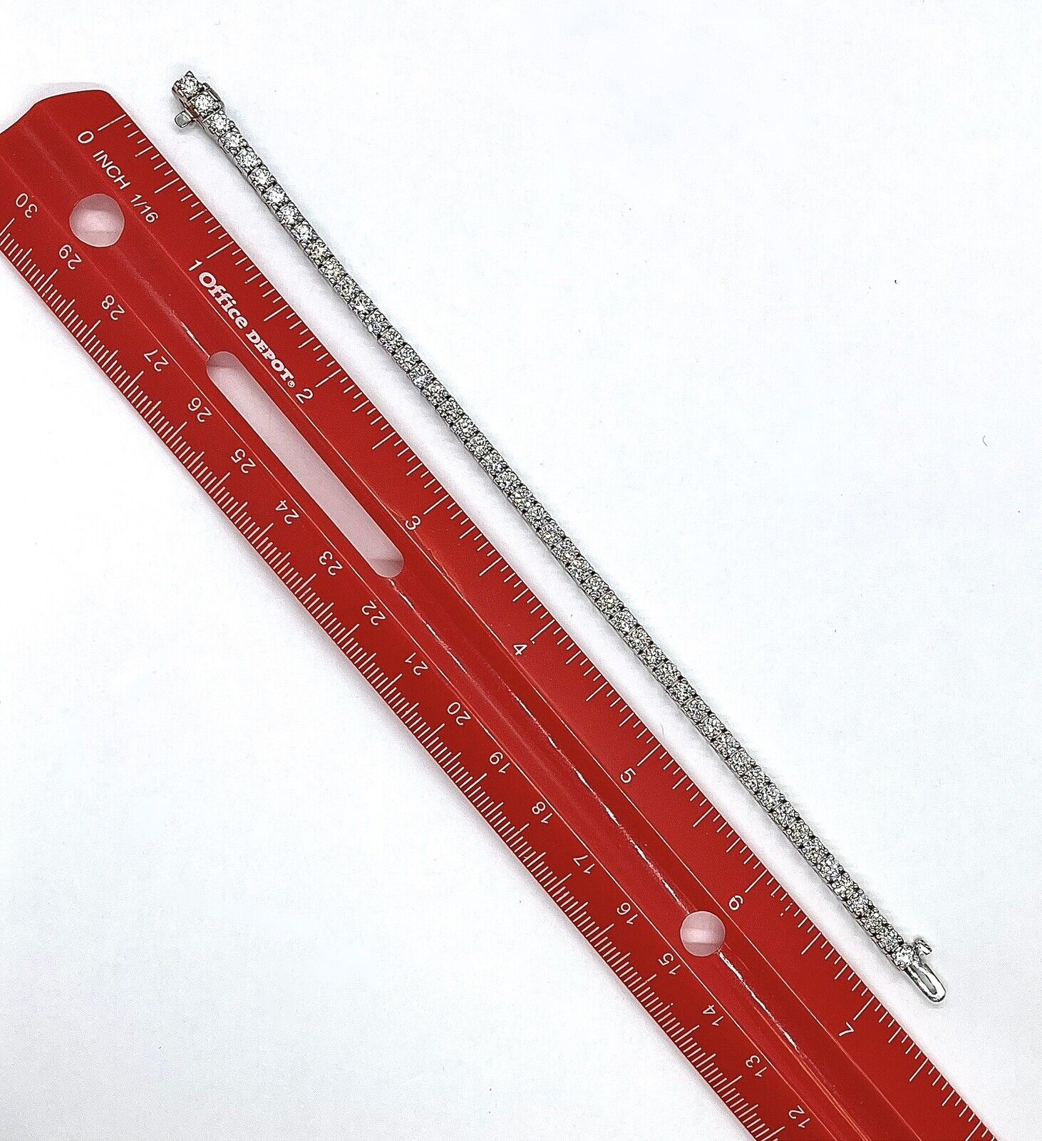 14k white gold 5.27ctw natural diamond tennis bracelet 7inch length 17 grams new