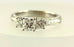 14k white gold three 3 stone radiant diamond engagement ring engraved estate GIA