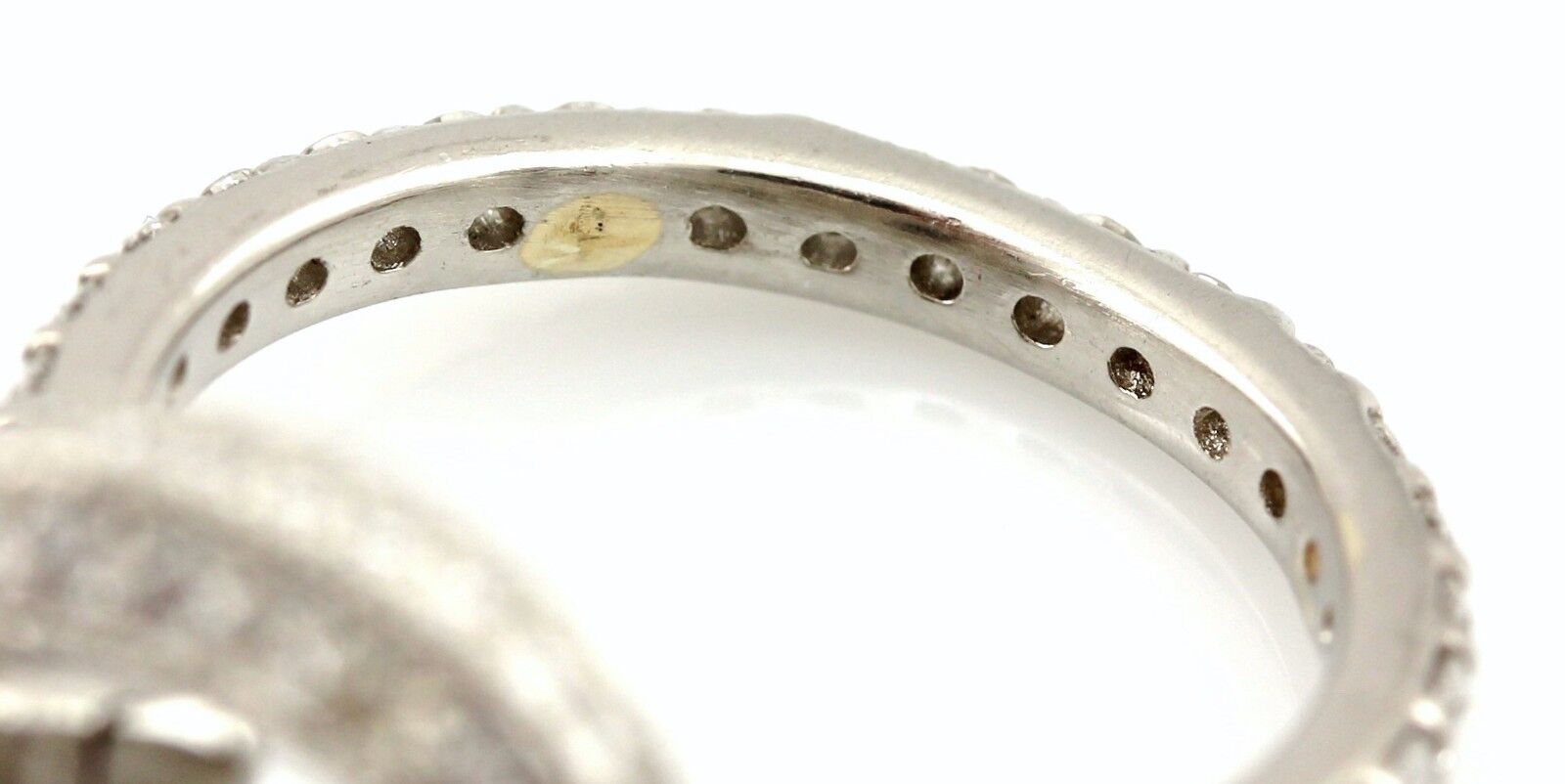 Platinum 10x8mm cushion halo 1ctw diamond engagement ring semi mount sz 5 NEW