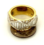 Platinum 18k yellow gold 1.75ctw round & baguette diamond ring band sz 5 10.42g