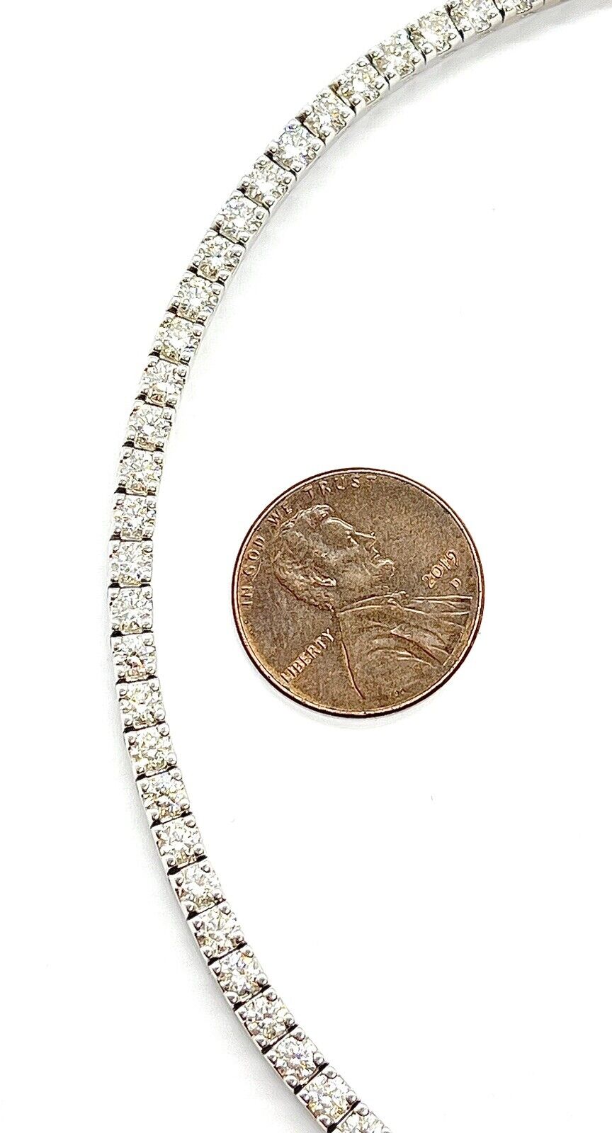 14k white gold 5.27ctw natural diamond tennis bracelet 7inch length 17 grams new