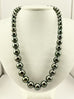 black tahitian pearl strand 925 fluted ball clasp 43 rounds 20inch length 74.20G