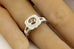 14k white gold bezel set bridal halo setting engagement ring MARS 4.7g sz 6.5