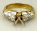 18k yellow gold princess diamond engagement ring semi mount C. Gonshor NEW 8.63g