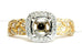 14k gold two tone halo diamond cushion semimount engagement ring braid band new