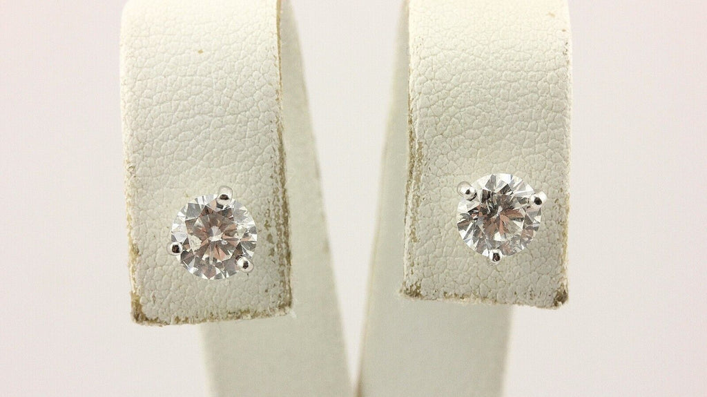14k white gold 1.48ctw diamond stud earrings FG color I1 clarity 5.76x3.41mm 1gr