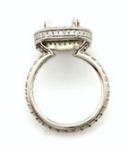 Platinum 10x8mm cushion halo 1ctw diamond engagement ring semi mount sz 5 NEW