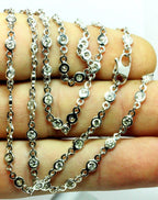 14k white gold 32 inch 4mm 5.43ctw round diamond by yard necklace new 12.15dwt