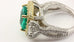 18k yellow gold platinum lab-created Emerald diamond halo design ring 6.26ctw