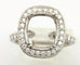 Platinum 10x8mm cushion halo 1ctw diamond engagement ring semi mount sz 5 NEW