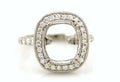 Platinum 10x8mm cushion halo 1ctw diamond engagement ring semi mount sz 5 NEW