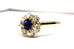14k rose gold antique vintage sapphire diamond round cluster halo ring 2.81 grams
