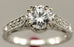 18k white gold Kirk Kara engagement ring 1ct round CZ center .37ctw accents NEW