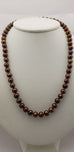 Cultured dyed Brown Chocolate Pearl Necklace 7.5mm 14ky Gold Clasp 18" Vintage