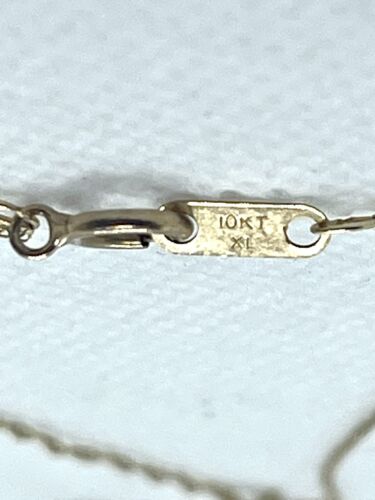 10k yellow gold thin rope chain necklace spring ring 19 inch 0.8mm 0.7g estate