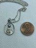 sterling catholic mary jesus religious pendant necklace 18inch 4.2g estate
