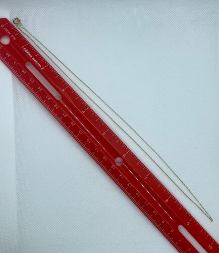 10k yellow gold thin rope chain necklace spring ring 19 inch 0.8mm 0.7g estate