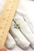 14k white gold 0.20ctw diamond Jewish Hebrew Star of David pendant new 1.36g