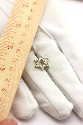 14k white gold 0.20ctw diamond Jewish Hebrew Star of David pendant new 1.36g