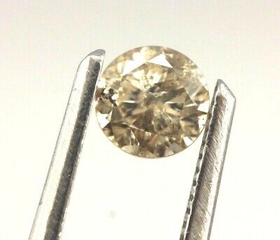 Round Brilliant Cut 0.30 carat Diamond Loose 4.1mm Natural Light Brown I1 estate