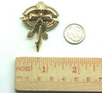 GOLD TONE VINTAGE ESTATE ANTIQUE PIN BROOCH HOLLOW ART NOUVEAU ART DECO DANGLE