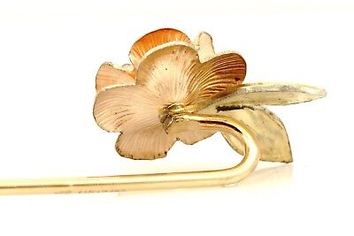 Vintage KREMENTZ STICK PIN Rose Flower Estate gold plated
