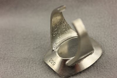 DENMARK VINTAGE JORGEN JENSEN IMITATION LAPIS PEWTER 220 RING ADJUSTABLE ESTATE