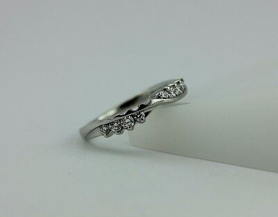 Platinum twist .27 ctw round graduated diamond wedding ring band part of set VVS