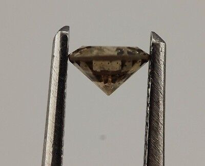 0.30 carat loose round brilliant cut diamond 4.2mm natural Light Brown I1 estate