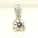 14k white gold 0.34ctw round diamond 10mm long pendant new 0.75 grams NEW