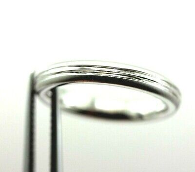 14k white gold wedding band size 4.25 ring 3mm polished lines satin edges women
