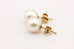 14k yellow gold 8.2 mm round white cultured freshwater pearl stud earrings new